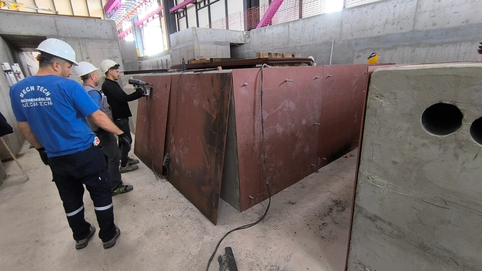 Mech-Tech engineers checking foundation works